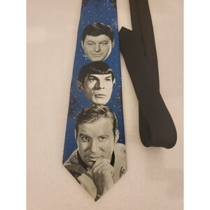 Vintage 1993 Ralph Marlin Star Trek "The Original Crew" Blue & Black Tie
